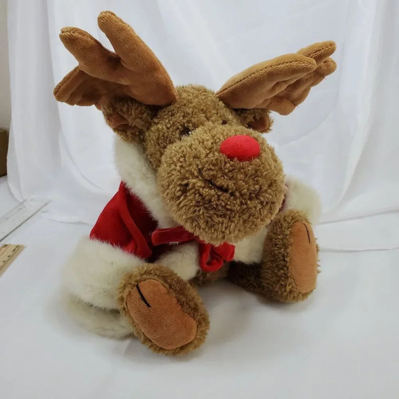 Boyds Bears "Irwin Mooseltoe" #917296 Christmas moose Santa w/Coat 12" Plush - Picture 9 of 14